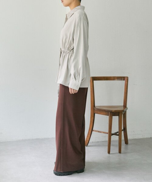 ear PAPILLONNER（イアパピヨネ）の「スエードドロストチュニック【SUM1 STYLE】（シャツ/ブラウス・レディース・ブラック/ホワイト系その他・FREE）」の9枚目の写真