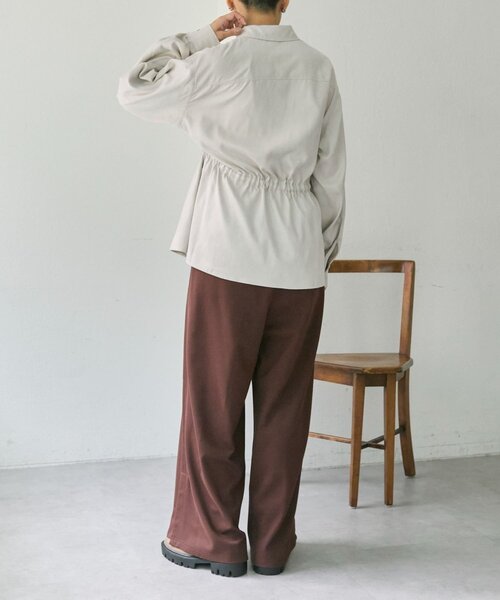 ear PAPILLONNER（イアパピヨネ）の「スエードドロストチュニック【SUM1 STYLE】（シャツ/ブラウス・レディース・ブラック/ホワイト系その他・FREE）」の10枚目の写真