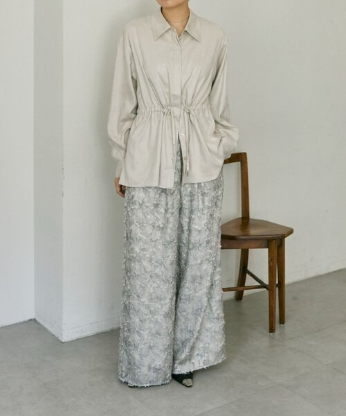 ear PAPILLONNER（イアパピヨネ）の「スエードドロストチュニック【SUM1 STYLE】（シャツ/ブラウス・レディース・ブラック/ホワイト系その他・FREE）」の11枚目の写真