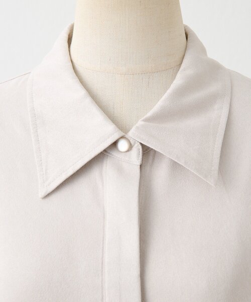 ear PAPILLONNER（イアパピヨネ）の「スエードドロストチュニック【SUM1 STYLE】（シャツ/ブラウス・レディース・ブラック/ホワイト系その他・FREE）」の20枚目の写真