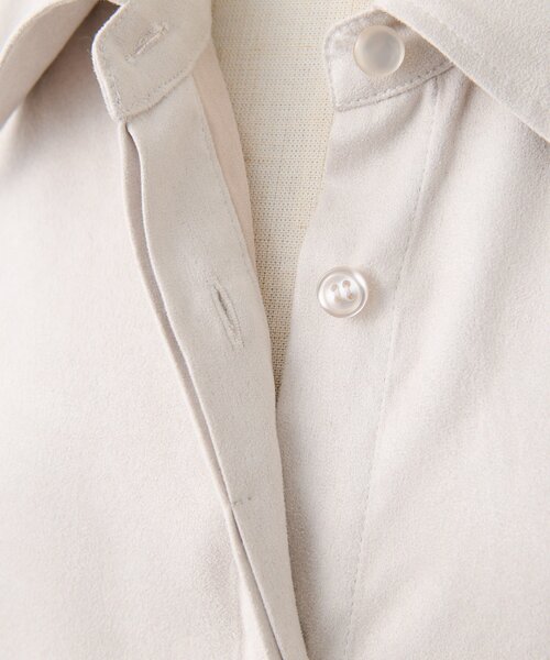 ear PAPILLONNER（イアパピヨネ）の「スエードドロストチュニック【SUM1 STYLE】（シャツ/ブラウス・レディース・ブラック/ホワイト系その他・FREE）」の21枚目の写真