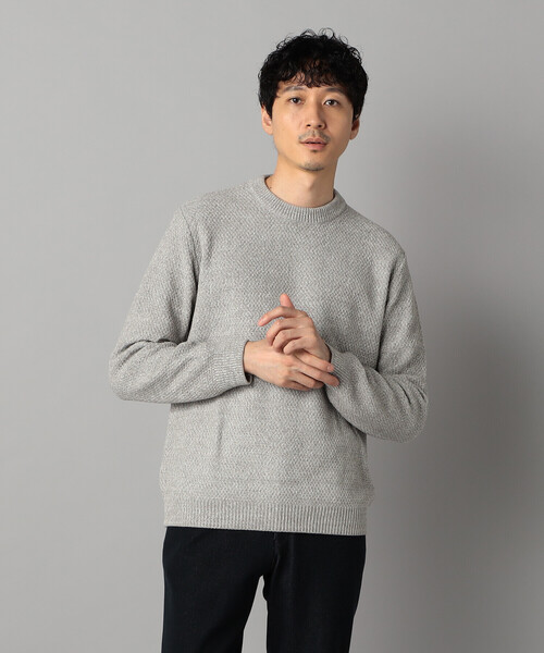 COMME CA MEN（コムサメン）の「メランジ クルーネックニット（ニット/セーター・メンズ・ブラック/ネイビー/ライトグレー・M/L）」の2枚目の写真