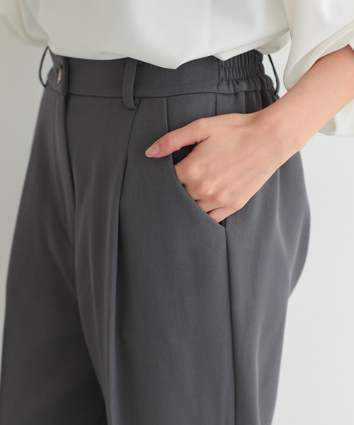 TOKYO OFFICA(トーキョーオフィカ)の「卒業式・入学式・学校行事・結婚式 対応【手洗いOK】ペプラム ブラウス付き 3点セット ママ きれいめ パンツスーツ レディース ノーカラー ジャケット セレモニー ママスーツ 七五三 ビジネス セットアップ スーツ(スーツセット・レディース・ベージュ/ネイビー/チャコール/ブラック・M/L)」の7枚目の写真