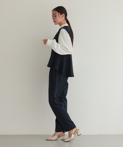 セール】【手洗いOK】クルーネックベストセットアップスーツ（スーツ