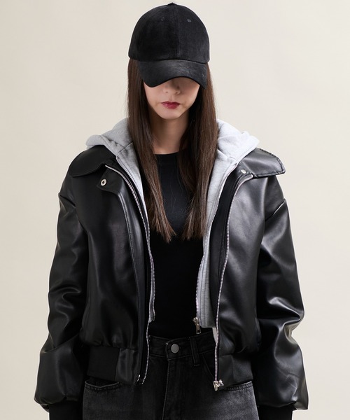 CALIFORNIA OUTFITTERS(カリフォルニア アウトフィッターズ)の「11C4 裏ファー レイヤード フード付PUレザージャケット(ブルゾン・メンズ・ブラウン/ブラック・FREE)」の4枚目の写真