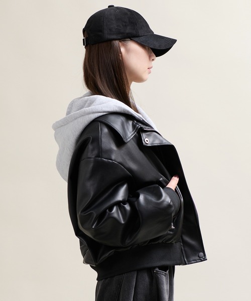 CALIFORNIA OUTFITTERS(カリフォルニア アウトフィッターズ)の「11C4 裏ファー レイヤード フード付PUレザージャケット(ブルゾン・メンズ・ブラウン/ブラック・FREE)」の5枚目の写真