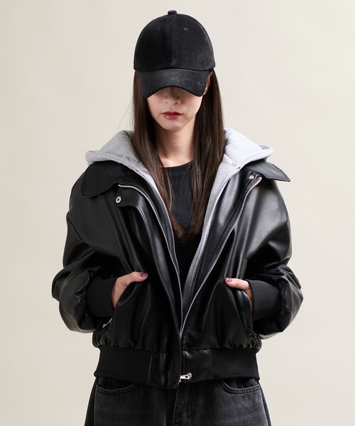 CALIFORNIA OUTFITTERS(カリフォルニア アウトフィッターズ)の「11C4 裏ファー レイヤード フード付PUレザージャケット(ブルゾン・メンズ・ブラウン/ブラック・FREE)」の20枚目の写真