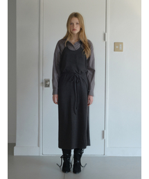 Halter Strap Long Dress, Charcoal