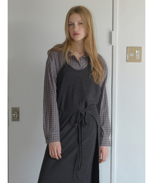 ETMON（エトモン）の「Halter Strap Long Dress, Charcoal（ワンピース・レディース・その他・F）」の2枚目の写真