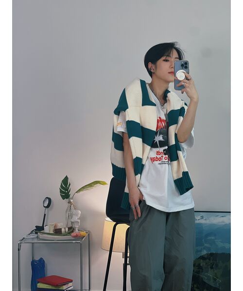 MAINBOOTH(メインブース)の「Traveler Oversized Sweater(TEAL GREEN)(ニット/セーター・レディース・その他・2/3)」の20枚目の写真