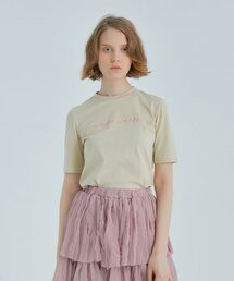 コットンベーシックTシャツ - ベージュ