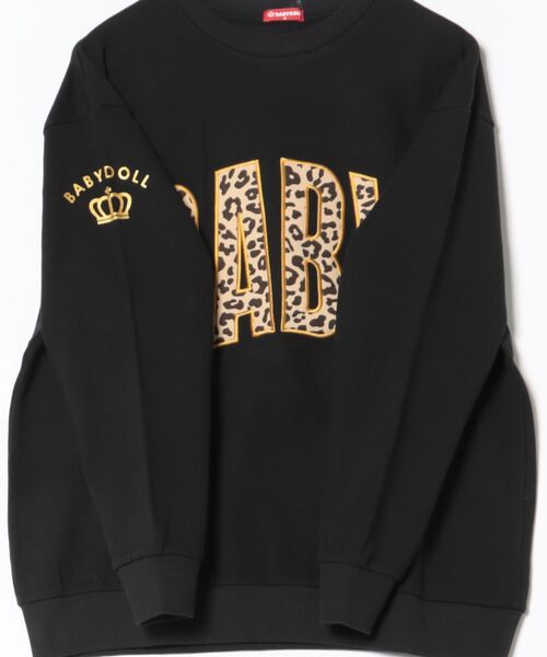 BABYDOLL（ベビードール）の「親子お揃い BIGヒョウ柄スリーブトレーナー 1173A（スウェット・レディース・ブラック/ピンク系その他7・ユニセックスS/ユニセックスM/ユニセックスL/ユニセックスXL）」の5枚目の写真