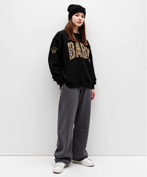 BABYDOLL（ベビードール）の「親子お揃い BIGヒョウ柄スリーブトレーナー 1173A（スウェット・レディース・ブラック/ピンク系その他7・ユニセックスS/ユニセックスM/ユニセックスL/ユニセックスXL）」の7枚目の写真