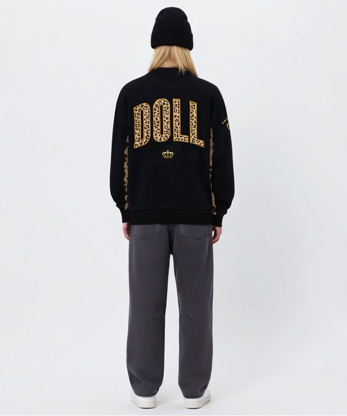 BABYDOLL（ベビードール）の「親子お揃い BIGヒョウ柄スリーブトレーナー 1173A（スウェット・レディース・ブラック/ピンク系その他7・ユニセックスS/ユニセックスM/ユニセックスL/ユニセックスXL）」の6枚目の写真