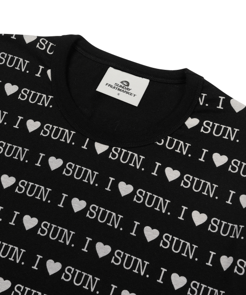 SUNDAY FRUIT MARKET(サンデーフルーツマーケット)の「I LOVE SUN TEE BLACK(Tシャツ/カットソー・メンズ・その他・MEDIUM/LARGE)」の3枚目の写真