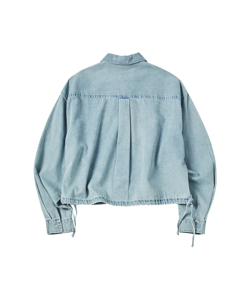 COMONINOZ（コモニノズ）の「W DENIM CROP BLOUSE [SKY BLUE]（シャツ/ブラウス・レディース・スカイブルー・FREE）」の3枚目の写真