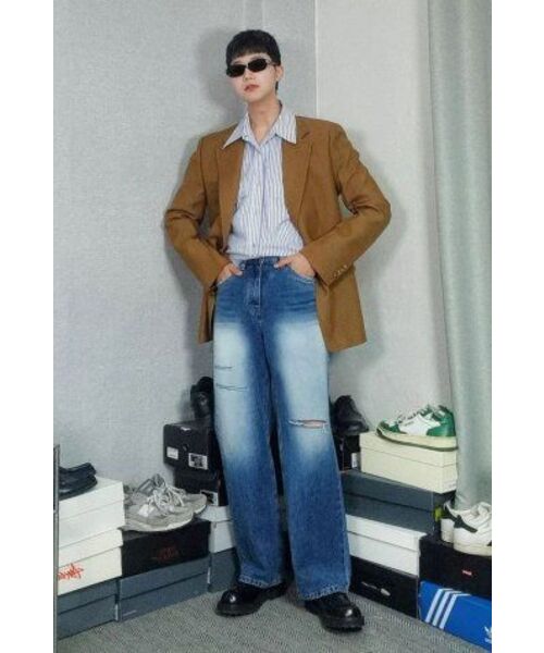 NONBLANK(ノンブランク)の「ブラシドワイドフィットデニムパンツ_BLUE(デニムパンツ・メンズ・その他・MEDIUM/X-LARGE/LARGE)」の9枚目の写真