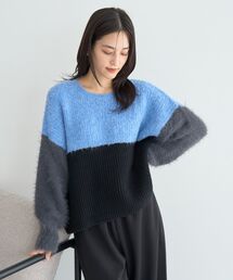 YECCA VECCA | 素材MIX配色デザインニット(ニット/セーター)