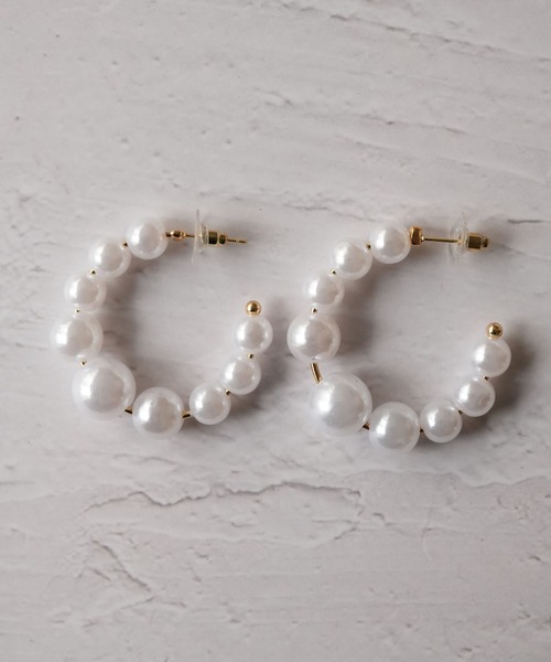 Port（ポート）の「【 Port / ポート 】 デザイン フープ ピアス（ピアス（両耳用）・レディース・シルバー系その他3/ホワイト系その他/ホワイト/シルバー系その他/シルバー/シルバー系その他2・FREE）」の12枚目の写真
