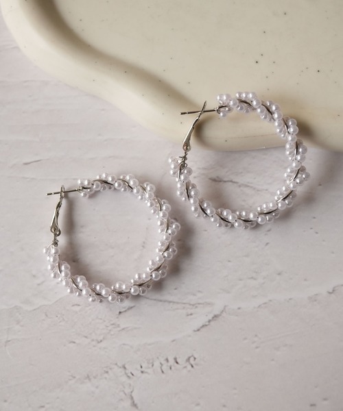 Port（ポート）の「【 Port / ポート 】 デザイン フープ ピアス（ピアス（両耳用）・レディース・シルバー系その他3/ホワイト系その他/ホワイト/シルバー系その他/シルバー/シルバー系その他2・FREE）」の14枚目の写真