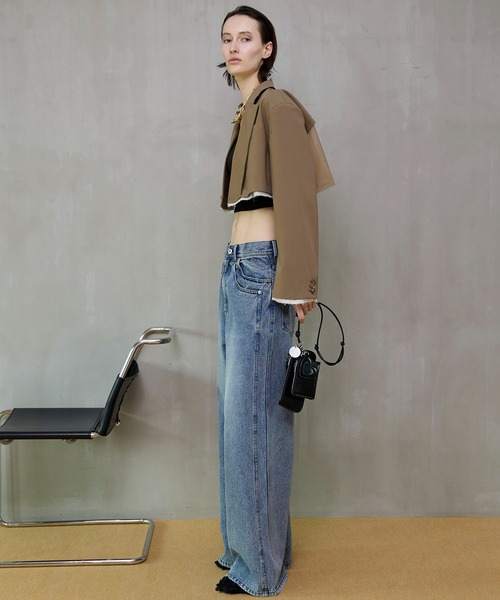 MAISON SPECIAL（メゾンスペシャル）の「Back-Tulle Short Jacket/バックチュールショートジャケット（テーラードジャケット・レディース・グレー/ベージュ/ブラック・FREE）」の9枚目の写真