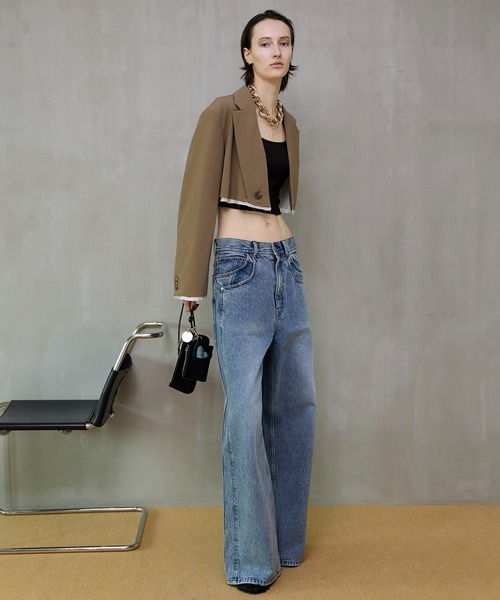 MAISON SPECIAL（メゾンスペシャル）の「Back-Tulle Short Jacket/バックチュールショートジャケット（テーラードジャケット・レディース・グレー/ベージュ/ブラック・FREE）」の11枚目の写真