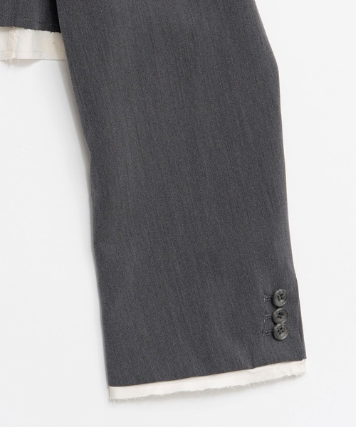 MAISON SPECIAL（メゾンスペシャル）の「Back-Tulle Short Jacket/バックチュールショートジャケット（テーラードジャケット・レディース・グレー/ベージュ/ブラック・FREE）」の22枚目の写真