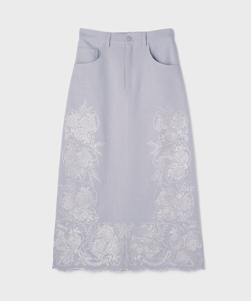 GRACE CONTINENTAL（グレースコンチネンタル）の「エンブロイダリータイトスカート（スカート・レディース・ブラック/ライトグレー・36/38）」の10枚目の写真