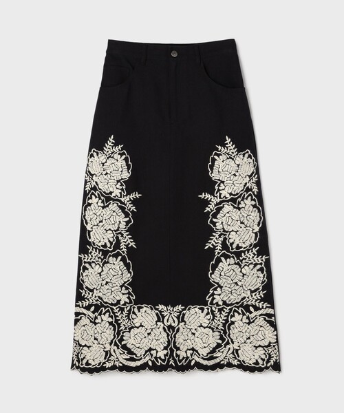 GRACE CONTINENTAL（グレースコンチネンタル）の「エンブロイダリータイトスカート（スカート・レディース・ブラック/ライトグレー・36/38）」の16枚目の写真