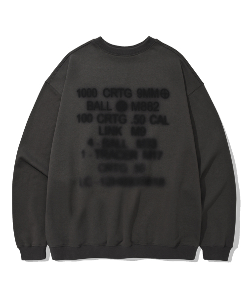 KANEITEI（カネイテイ）の「SMUDGE SPRAY AMMO STENCIL CREWNECK (BLACK)（スウェット・レディース・ブラック・MEDIUM/LARGE/X-LARGE）」の3枚目の写真