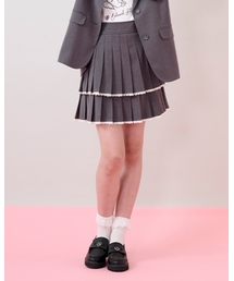 mezzo piano Junior（メゾピアノジュニア）の「トリムレース2段プリーツスカパン（その他パンツ・キッズ）」