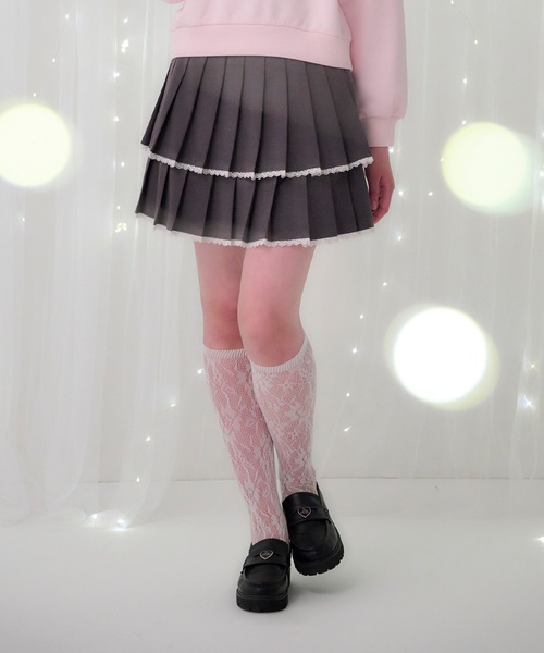 セール】トリムレース2段プリーツスカパン（その他パンツ）｜mezzo
