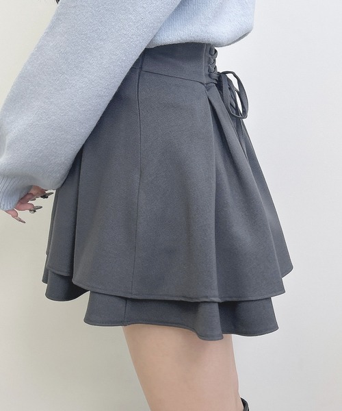 INGNI（イング）の「バックレースアップタックフレアスカート（スカート・レディース・グレー/ライトベージュ/ブラック・FREE）」の6枚目の写真