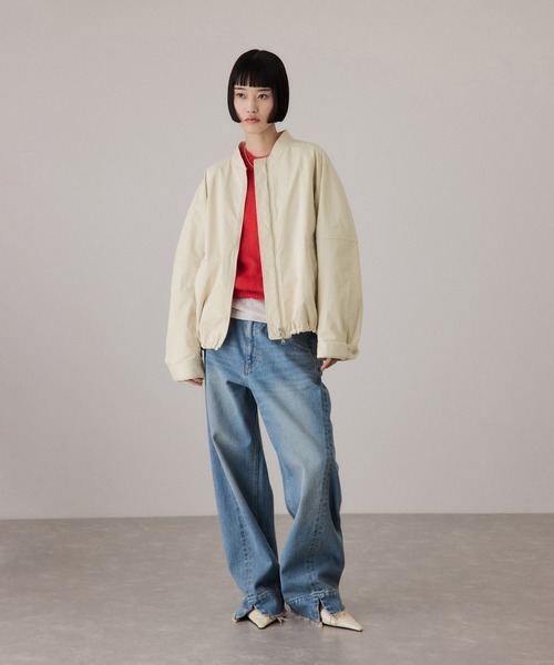 ADAM ET ROPE'(アダムエロペ)の「【サステナブル】グランウォームシルエットブルゾン/撥水(ブルゾン・レディース・ホワイト系その他5/ブラック・FREE)」の5枚目の写真