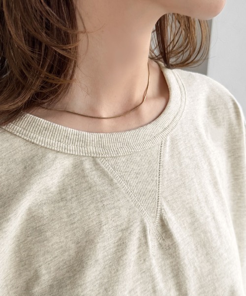 Java（ジャバ）の「《JaVaジャバコラボ》背中で魅せる。バック刺繍フレンチスリーブTシャツ（半袖）（Tシャツ/カットソー・レディース・オートミール/チャコール/ブラウン/その他1・X-LARGE/SMALL/MEDIUM/LARGE）」の8枚目の写真