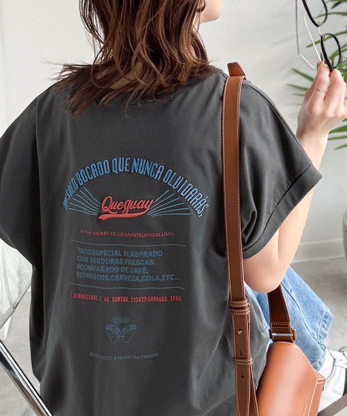 Java（ジャバ）の「《JaVaジャバコラボ》背中で魅せる。バック刺繍フレンチスリーブTシャツ（半袖）（Tシャツ/カットソー・レディース・オートミール/チャコール/ブラウン/その他1・X-LARGE/SMALL/MEDIUM/LARGE）」の12枚目の写真