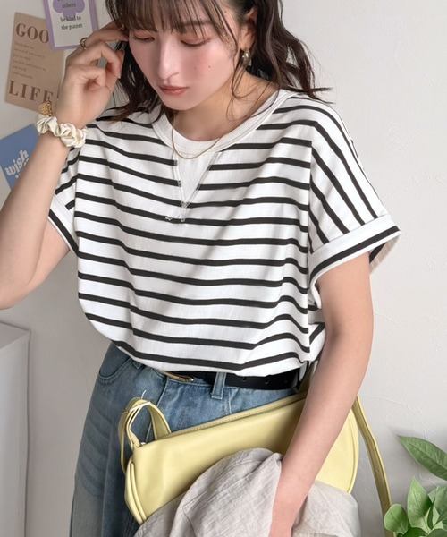 Java（ジャバ）の「《JaVaジャバコラボ》背中で魅せる。バック刺繍フレンチスリーブTシャツ（半袖）（Tシャツ/カットソー・レディース・オートミール/チャコール/ブラウン/その他1・X-LARGE/SMALL/MEDIUM/LARGE）」の17枚目の写真