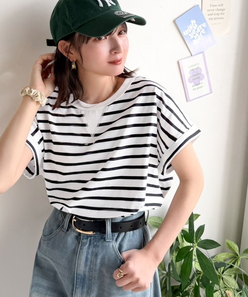 Java（ジャバ）の「《JaVaジャバコラボ》背中で魅せる。バック刺繍フレンチスリーブTシャツ（半袖）（Tシャツ/カットソー・レディース・オートミール/チャコール/ブラウン/その他1・X-LARGE/SMALL/MEDIUM/LARGE）」の19枚目の写真
