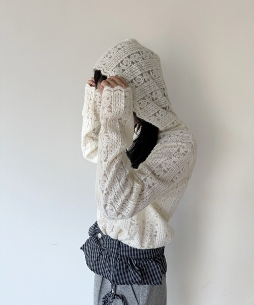 SANSeLF（サンセルフ）の「【SANSeLF】フロントボタンフードレーストップス saw25a069（その他トップス・レディース・ホワイト・FREE）」の10枚目の写真
