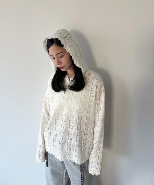 SANSeLF（サンセルフ）の「【SANSeLF】フロントボタンフードレーストップス saw25a069（その他トップス・レディース・ホワイト・FREE）」の9枚目の写真