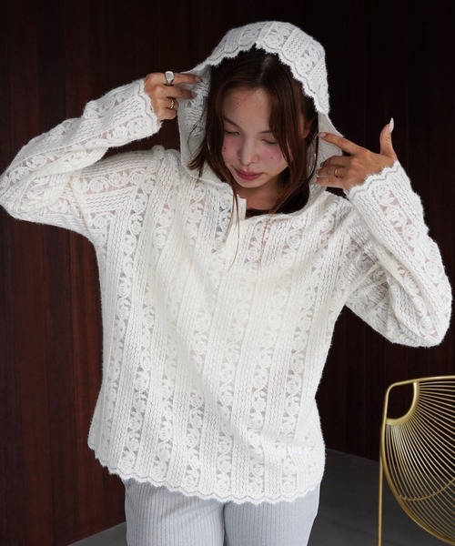 SANSeLF(サンセルフ)の「【SANSeLF】フロントボタンフードレーストップス saw25a069(その他トップス・レディース・ホワイト・FREE)」の14枚目の写真