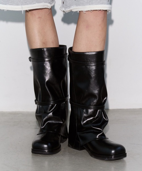 JOSE MOON（ジョゼムーン）の「BELTED MIDDLE BOOTS/ベルトミドル