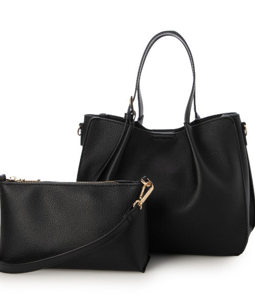 cache cache(カシュ カシュ)の「カシュカシュ cachecache / フェイクレザーショルダーバッグ付スクエアトート(トートバッグ・レディース・ブラウン/ベージュ系その他/ブラック/パイソン・FREE)」の13枚目の写真