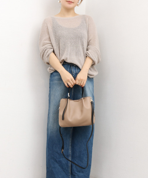 cache cache(カシュ カシュ)の「カシュカシュ cachecache / フェイクレザーショルダーバッグ付スクエアトート(トートバッグ・レディース・ブラウン/ベージュ系その他/ブラック/パイソン・FREE)」の10枚目の写真