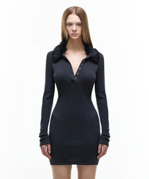 Op. 07 LITTLE J FAUX MINI DRESS BLACK
