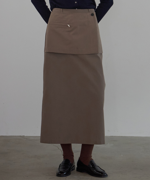 BUT'TON(ボッタン)の「Wrap Layered Skirt (Brown)(スカート・レディース・その他・FREE)」の2枚目の写真