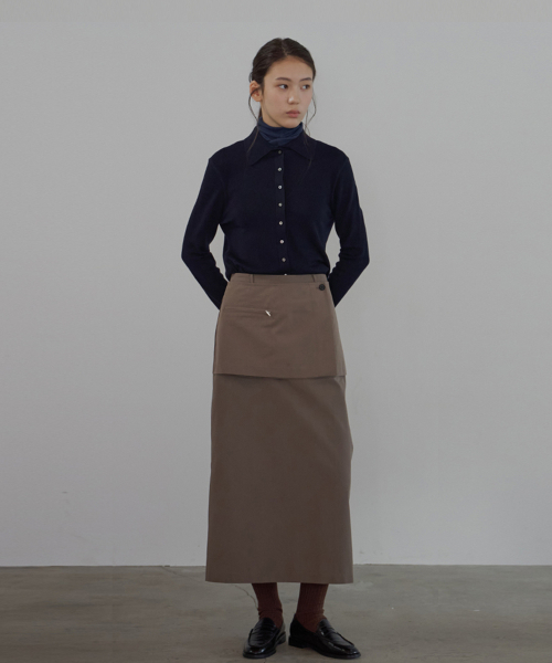 BUT'TON(ボッタン)の「Wrap Layered Skirt (Brown)(スカート・レディース・その他・FREE)」の3枚目の写真