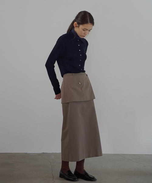 BUT'TON(ボッタン)の「Wrap Layered Skirt (Brown)(スカート・レディース・その他・FREE)」の4枚目の写真