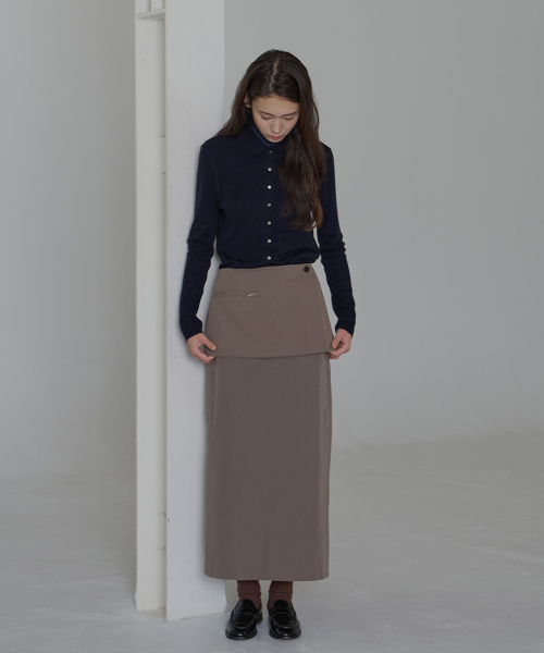 BUT'TON(ボッタン)の「Wrap Layered Skirt (Brown)(スカート・レディース・その他・FREE)」の5枚目の写真