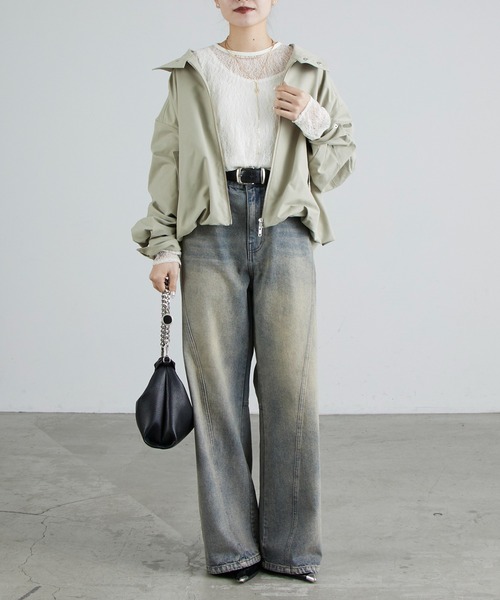 Lui's（ルイス）の「スタンドZIPブルゾン（ブルゾン・レディース・ブラック/カーキ・FREE）」の13枚目の写真